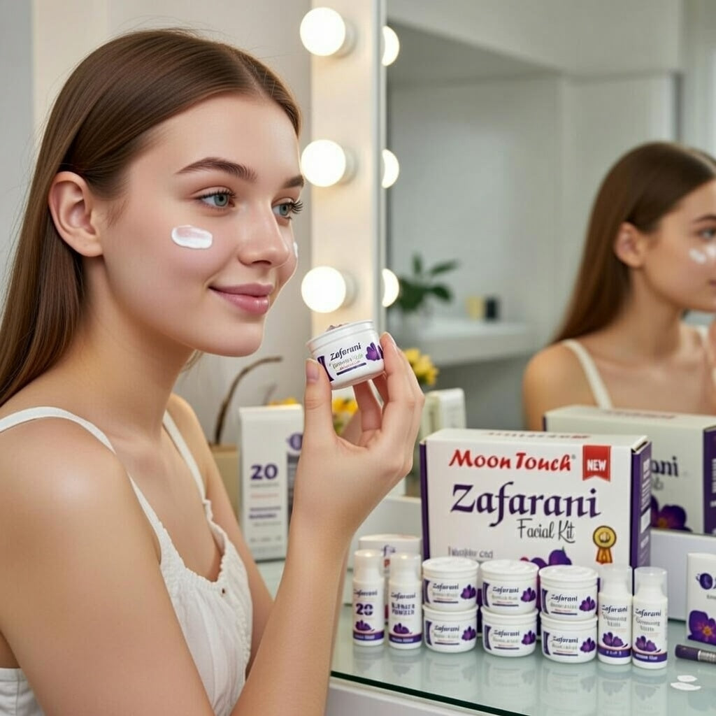 Moon Touch Zafrani-- 10-Piece Complete Facial Set with Polisher – All Skin Types