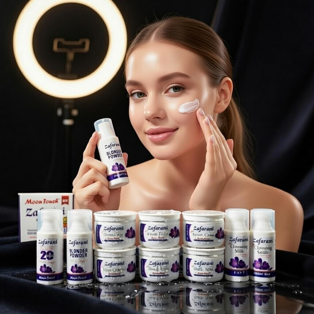 Moon Touch Zafrani-- 10-Piece Complete Facial Set with Polisher – All Skin Types