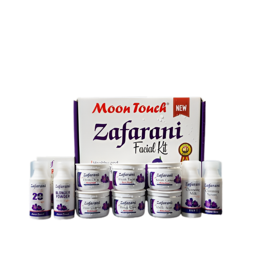 Moon Touch Zafrani-- 10-Piece Complete Facial Set with Polisher – All Skin Types