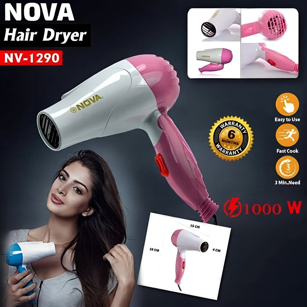 Mini Lightweight Portable Hair Dryer – Fast Drying Low Noise Compact Travel Blow Dryer