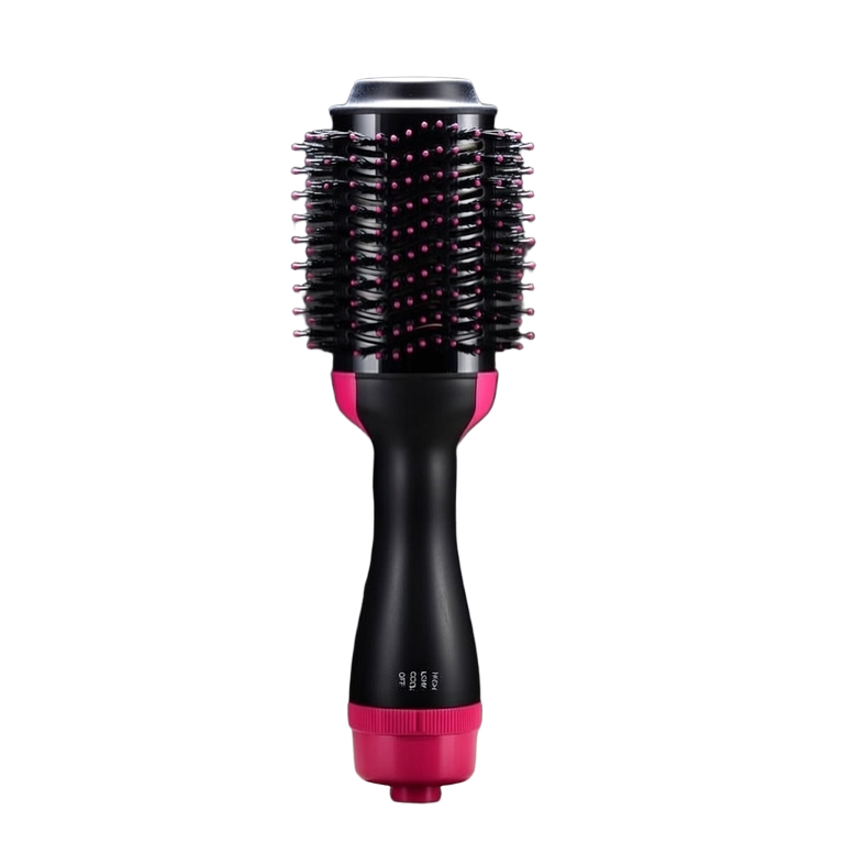 Heat Control Hair Dryer Brush – 1000W Ionic Volumizing & Straightening Hot Air Brush with Temperature Control