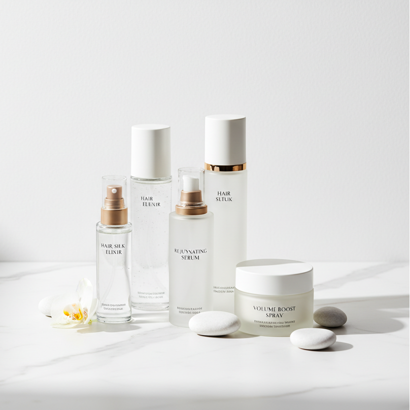 Luxury beauty brand for hair, skin & styling”

Clean, premium, and clear.